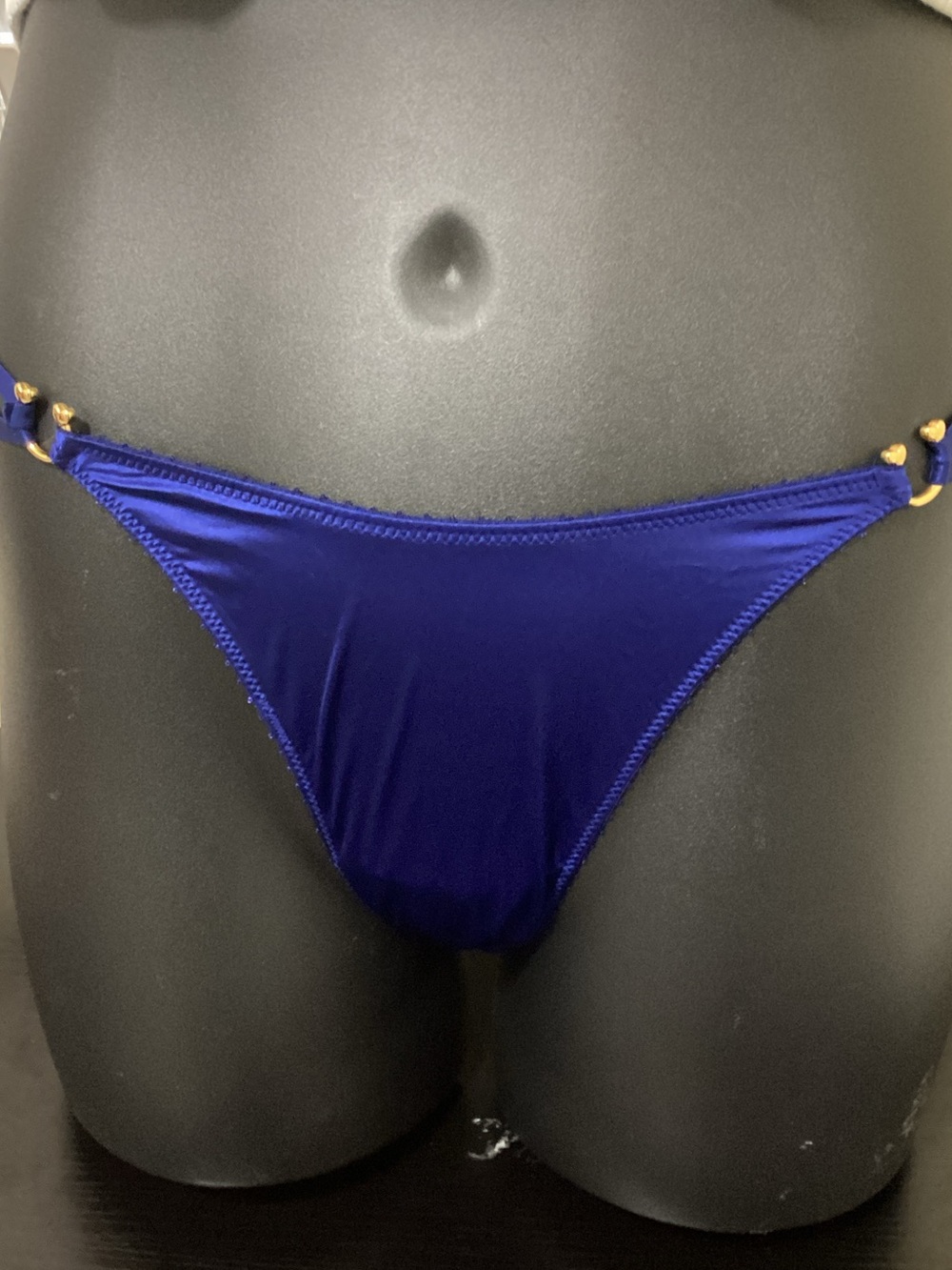 Victoria's Secret Royal Blue Bikini Bottom with Gold Ring Details